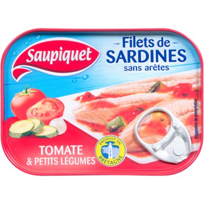 Saupiquet Filets de Sardines à la Tomate et Ses Petits Légumes 100 g