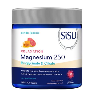 Sisu Magnesium 250 Relaxation Blend, Honey Grapefruit 133g