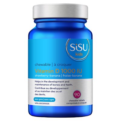 Sisu Vitamine D3 1000 UI fraise banane 90un