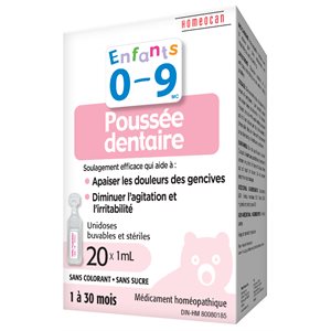 Enfants 0-9 Unidoses Poussée Dentaire 20x1ml