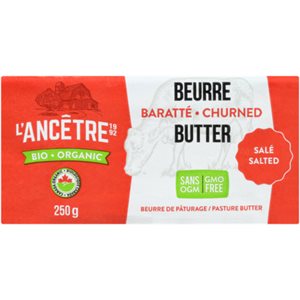 L'Ancetre Organic Pasteurised Unsalted Butter 250G