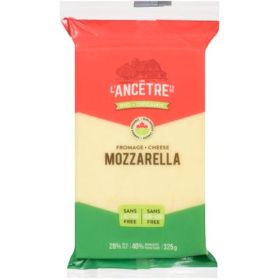 L'Ancetre Mozzarella Cheese (28% Mg) Pasteurized Organic 325G