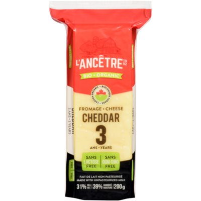 L'Ancêtre Fromage Cheddar Vieilli 3 Ans Bio 200g