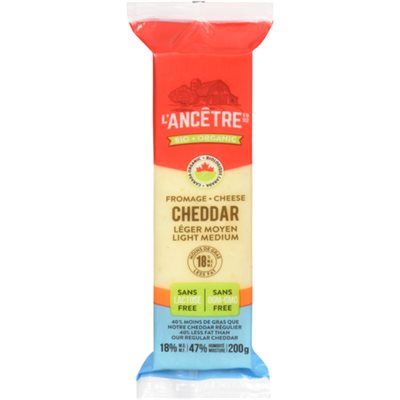 L'Ancetre Allege Organic Light Medium Cheddar Cheese 200G