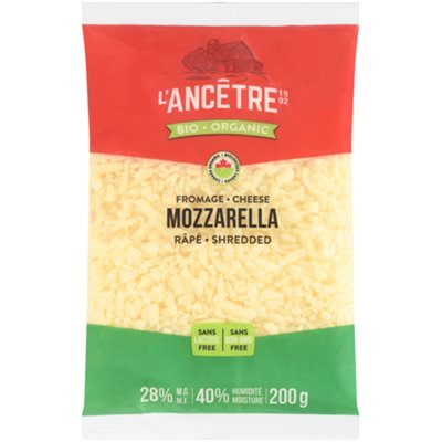 L'Ancetre Cheese Mozzarella Shredded Organic 28% M.F. 200 g