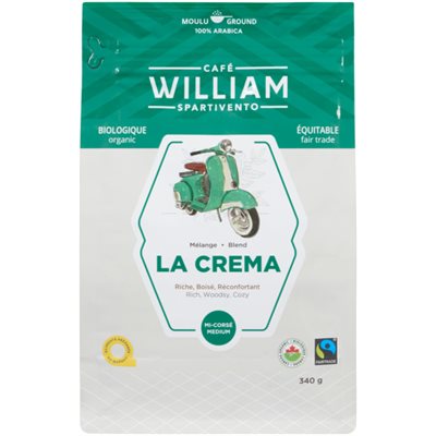 William Spartivento Caf Ground Blend la Crema Medium Roast Organic 340 g 340g