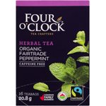 Four O'Clock Tisane Biologique équitable Menthe Poivrée 16 Sachets 20.8 g