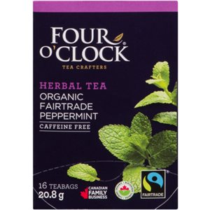 Four O'Clock Herbal Tea Organic Fairtrade Peppermint 16 Teabags 20.8 g 20.8g