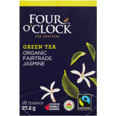 Four O'Clock Green Tea Organic Fairtrade Jasmine 16 Teabags 27.2 g 27.2g