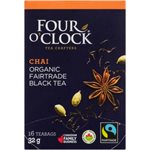 Four O'Clock Chai Biologique équitable Thé Noir 16 Sachets 32 g