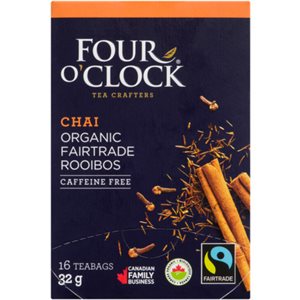 Four O'Clock Chai Organic Fairtrade Rooibos 16 Teabags 32 g 32g