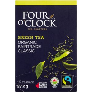 Four O'Clock Thé Vert Biologique équitable Classique 16 Sachets 27.2 g