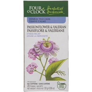 Four O'Clock Herbalist Herbal Tea Calm Passionflower & Valerian no Caffeine 20 Teabags 30 g 20S