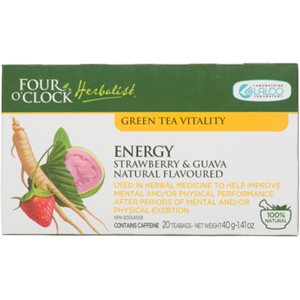 Four O'Clock Herboriste Thé Vert Vitalité énergie 20 Sachets 40 g