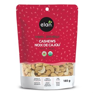 Elan Organic Raw Cashews 185G 185g