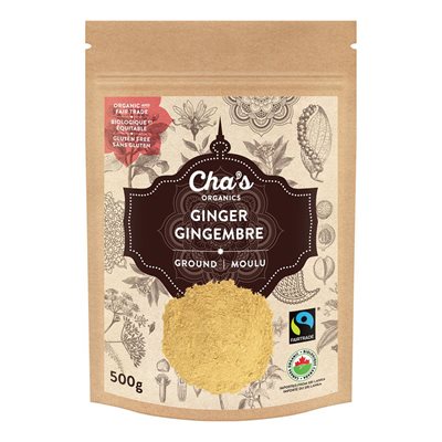 Organic Cha's Organics Ginger Ground 500G