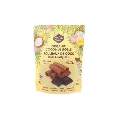 Cha's Organic Coconut Rolls-Chocolate 10g