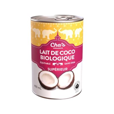 Cha's Organics Lait de Coco Biologique 400 ml