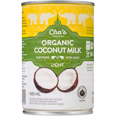 Cha's Organics Coconut Milk Light 400 ml 