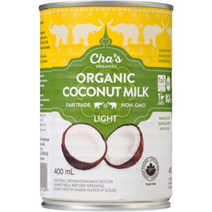 Cha's Organics Organic Coconut Milk Light 400 ml 400 ml