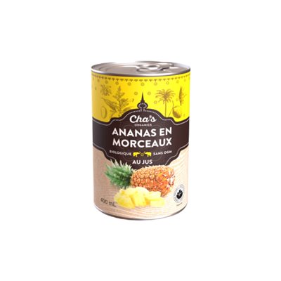 Cha's Organics Ananas en Morceaux au Jus bio 400 ml