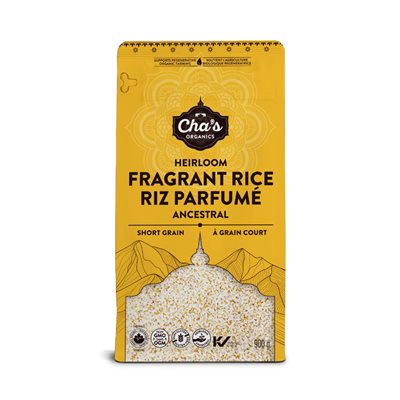 Cha's Organics Riz parfumé ancestral à grain court biologique 900g