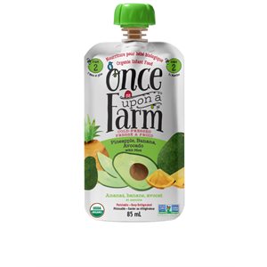 Once Upon A Farm Organic Cold Pressed Infant Food-Pineapple Banana Avocado With Mint 85Ml