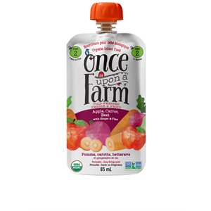 Once Upon A Farm Organic Cold Pressed Infant Food- Apple Carrot Beet With Ginger Flax 85Ml