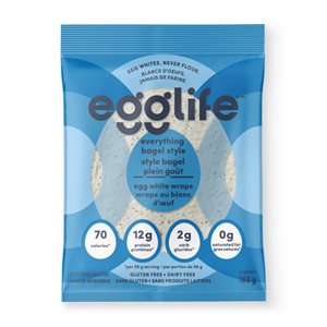 EGGLIFE WRAPS AU BLANC D'OEUF BAGEL PLEIN GOÛT 168g