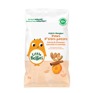 Little Bellies Collations P'tites pattes bio carotte et cannelle 35 g, 10 mois et plus