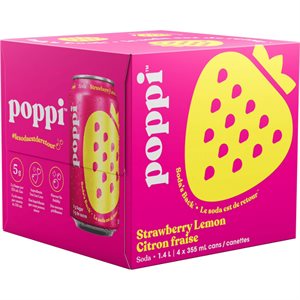 Poppi Strawberry Lemon Soda 4x355ml