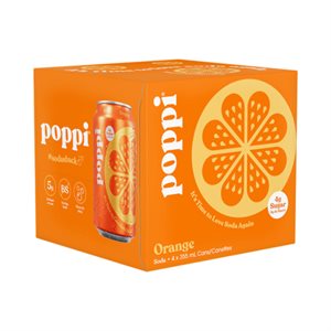 Poppi Orange Soda 4x355ml