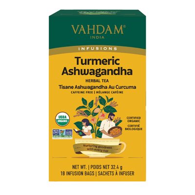 Vahdam Turmeric Ashwagandha herbal tea 18bags