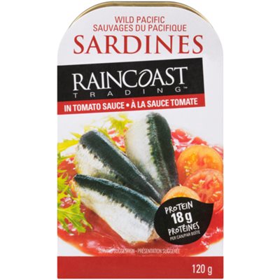 Raincoast Trading Sauvages du Pacifique Sardines à la Sauce Tomate 120 g