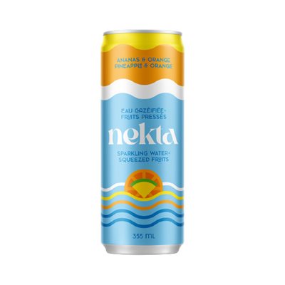 Nekta Eau gazéifiée et fruits pressées ananas orange