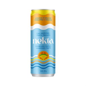 Nekta Pineapple Orange Sparkling Water & Squeezed Fruits 355ML