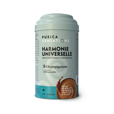 Purica Mélange de cacao avec 8 champignons micronisés biologiques & Ashwagandha 1470mg / portion 150g