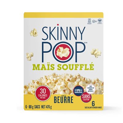 Skinny Pop Maïs Soufflé Au Micro-Ondes-Beurre 6-80g