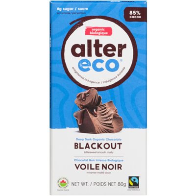 Alter Eco Chocolat Noir Intense Biologique Voile Noir 80 g