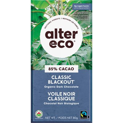 Alter Eco Deep Dark Organic Chocolate Blackout 80 g 80g