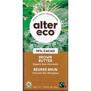 Alter Eco Beurre Brun Chocolat Noir Biologique Salé 80 g