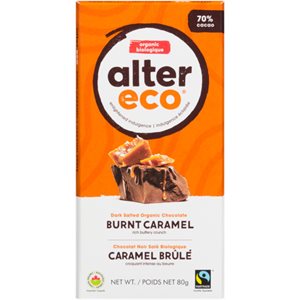 Alter Eco Dark Salted Organic Chocolate Burnt Caramel 80 g 80g