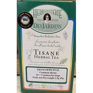 Herboristerie Desjardins Tisane De Thym Format Boni Tau 25+5 Sachets