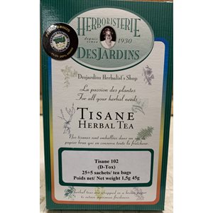 Herboristerie Desjardins Tisane Détox Format Boni Tau 25+5 Sachets
