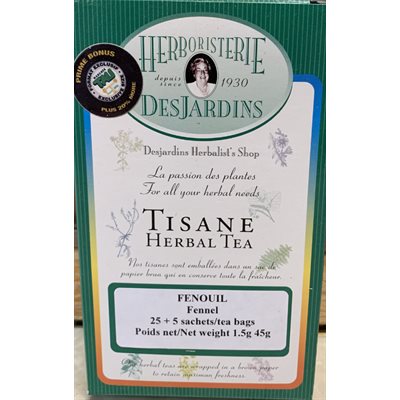 Herboristerie Desjardins Tisane De Fenouil Format Boni Tau 25+5 Sachets