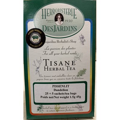 Herboristerie Desjardins Tisane De Pissenlit Format Boni Tau 25+5 Sachets
