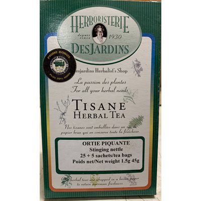 Herboristerie Desjardins Tisane D'Ortie Format Boni Tau 25+5 Sachets