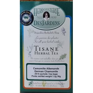 Herboristerie Desjardins German Chamomile Herbal tea Tau Bonus Format 30sachets