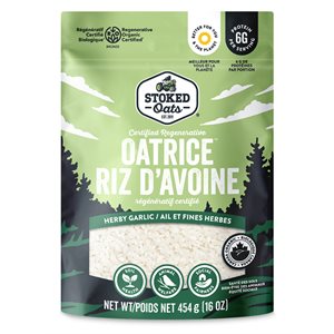 Stoked Oats riz d'avoine ail et fines herbes regénératif bio 454g