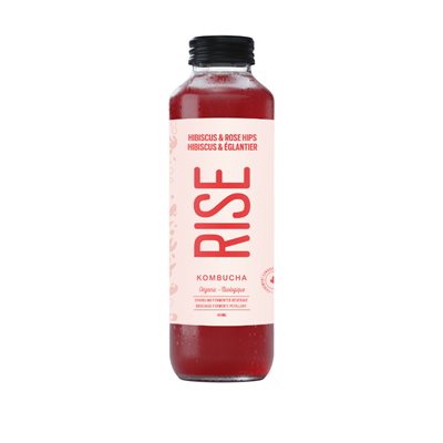 Rise Kombucha Organic Hibiscus Rosehips 414ml 